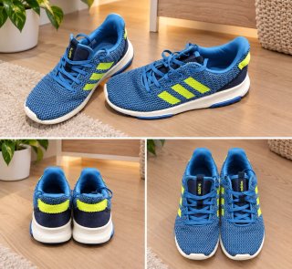 Zapatillas deportivas Adidas niño azul y amarillo