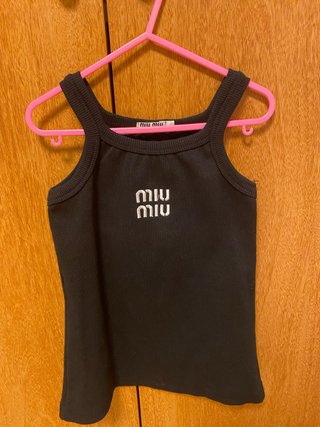 Camiseta Miu Miu Tirantes Negra Talla L