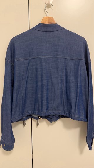 Chaqueta tipo bolera azul tejano