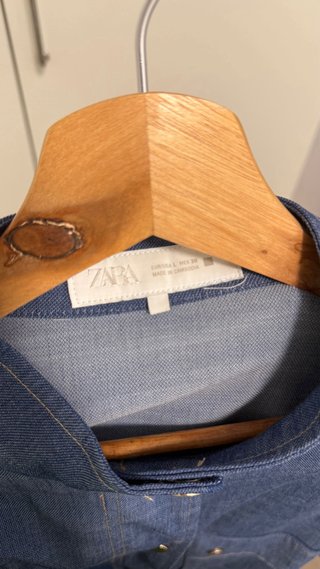 Chaqueta tipo bolera azul tejano