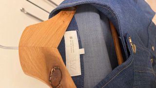 Chaqueta tipo bolera azul tejano