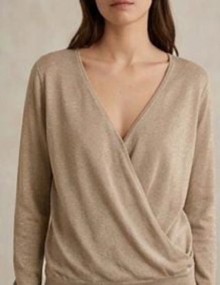 Jersey cruzado beige
