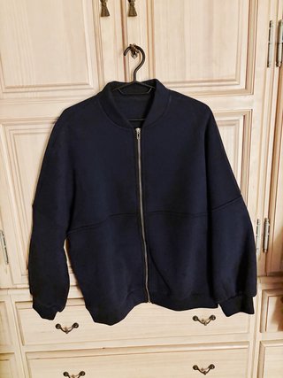Sudadera Oversize Azul Marino Cremallera