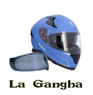 Casco Shiro Integral Katana Solid Azul Mate. S
