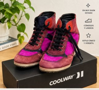 Botines Geox.39 Zapatillas fucsia y Rojo con cuña