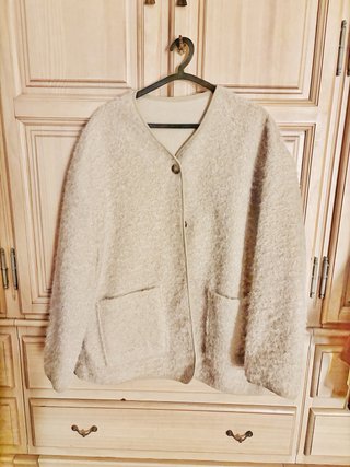 Abrigo Oversize Vintage en Beige con Bolsillos