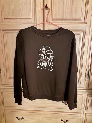 Sudadera Vintage Cafe de Estilo Cowboy Oso