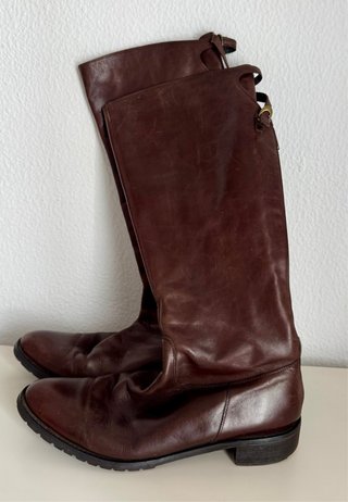 Botas Altas de Piel Marrón Talla 40
