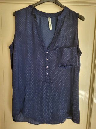 Blusa Stradivarius blu trama geometrica