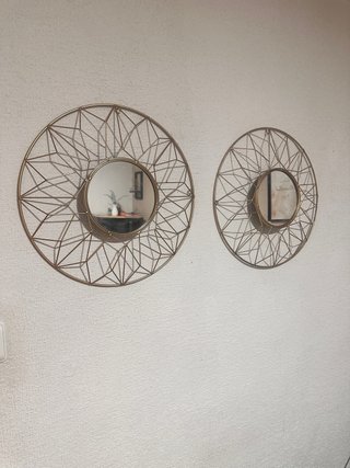 2 Espejos Decorativos Dorados