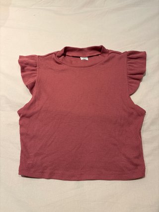 Top Rosa con Volantes Talla 10-11