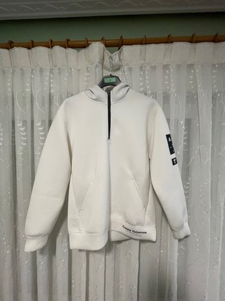 Sudadera Zara Blanca con Cremallera