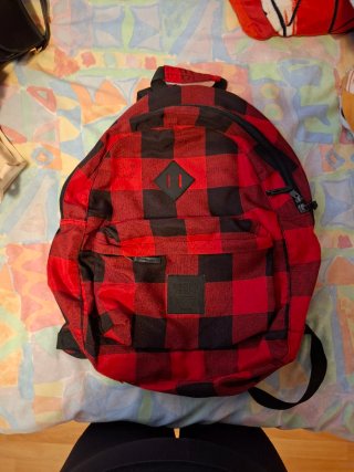 Mochila D&B Supply Cuadros Rojo y Negro