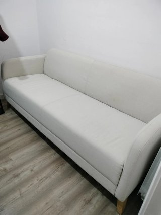 Divano 3 posti beige/bianco
