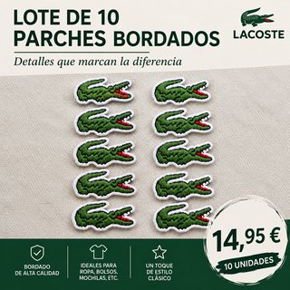 Lote 10 Parches Lacoste Bordados Cocodrilo Nuevos