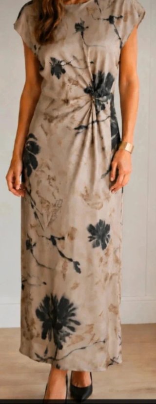 Vestido midi Zara satinado estampado
