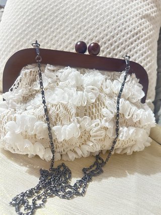 Bolso vintage madera y tela