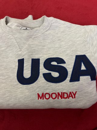 Sudadera Gris con Estampado USA