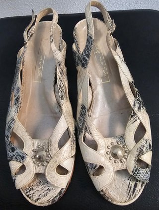 Sandalias Della Signoria Piel Serpiente Talla 37.5