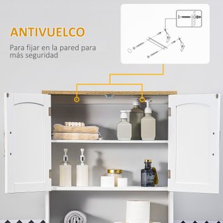 Colonna sopra wc, mobile alto per bagno con lavatrice