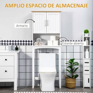 Colonna sopra wc, mobile alto per bagno con lavatrice