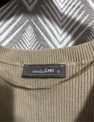 Camisola bege malha canelada