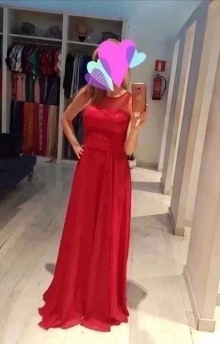 Vestido largo rojo para eventos