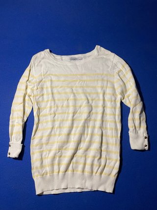 Jersey fino rayas blanco y amarillo