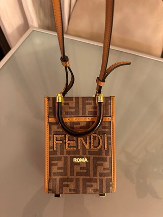 Borsa Fendi Roma Marrone e Oro