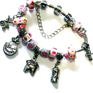 Pulsera Baby Shower Niña Estilo Pandora Embarazada