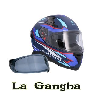 Casco Shiro Integral Katana Sharp Azul Talla S y L