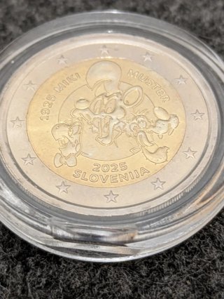 Moneda 2€ Eslovenia 2025 Mickey Mouse