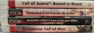 PS3 Juegos: Call of Juarez, Uncharted 3, AC II, Re