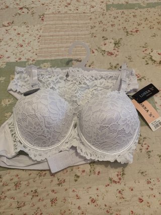 Conjunto Lencería Encaje Blanco Talla XL