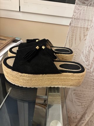 Sandalias Plataforma Negra Talla 41