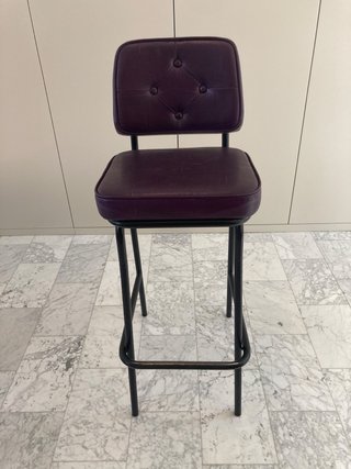 Sgabello da Bar Retro in Acciaio Nero