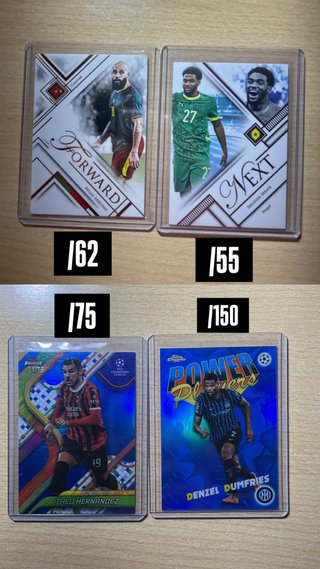 Lote de cartas numeradas Topps y Futera