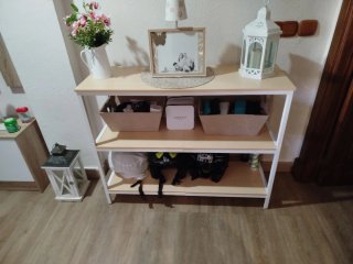 Consola in legno e metallo