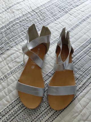 Sandalias Plateadas Marypaz Talla 38