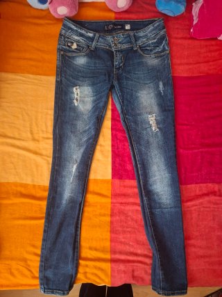 Pantalón Vaquero Tiro Bajo Azul