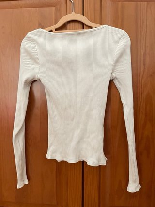 Camisola de manga comprida bege