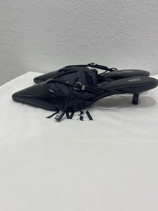 Zapatos Zara tacón kitten heel piel