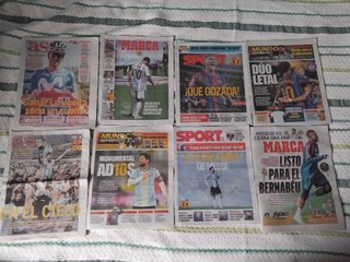 Lote 8 Periódicos Despedida Messi