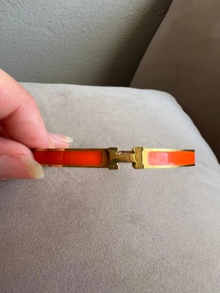 Pulsera rígida Hermès naranja