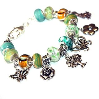Pulsera Verde Naturaleza Hojas Árbol de la Vida
