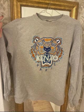 Sudadera Kenzo Gris con Logo Tigre