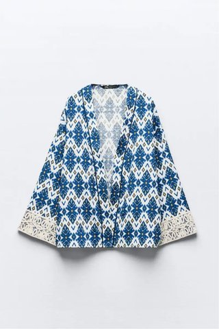 Sobrecamisa Zara geométrica encaje S