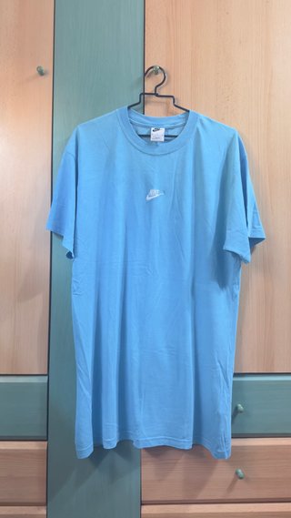 Camiseta Nike Azul Cielo Logo Blanco Talla S