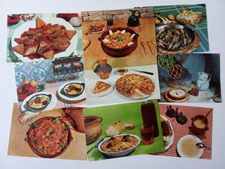Lotto di Vecchie Cartoline con Ricette Spagnole
