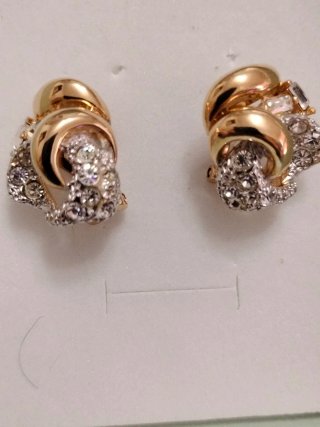 Pendientes vintage chapado oro y circonitas